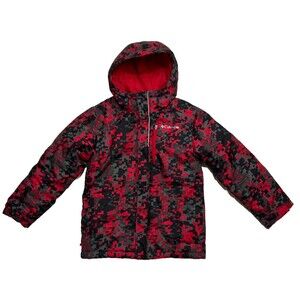 Columbia Lightning Lift Kids' Jacket Boys size Small 8 Red Minecraft Black